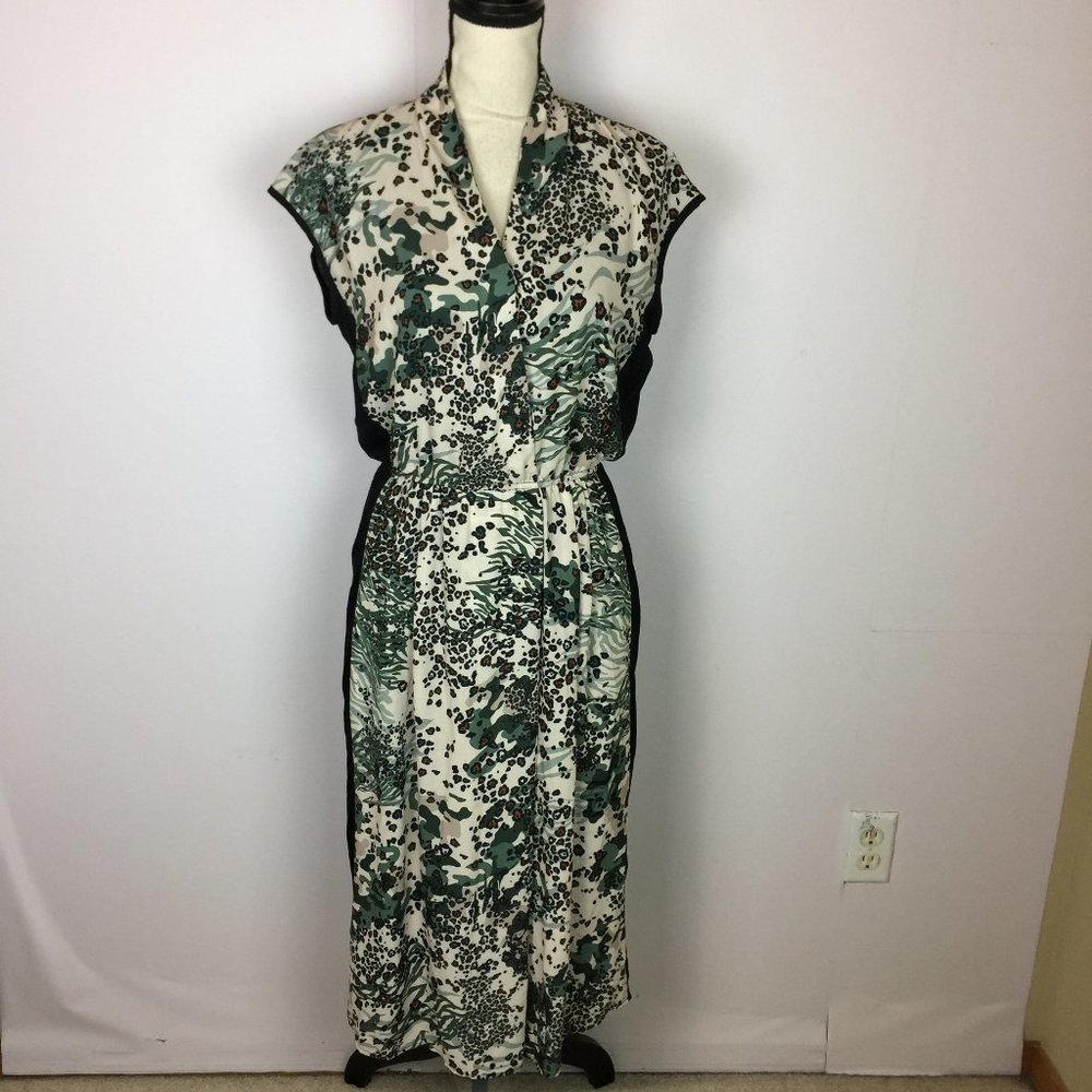 Lysse Green and Black Midi Dress